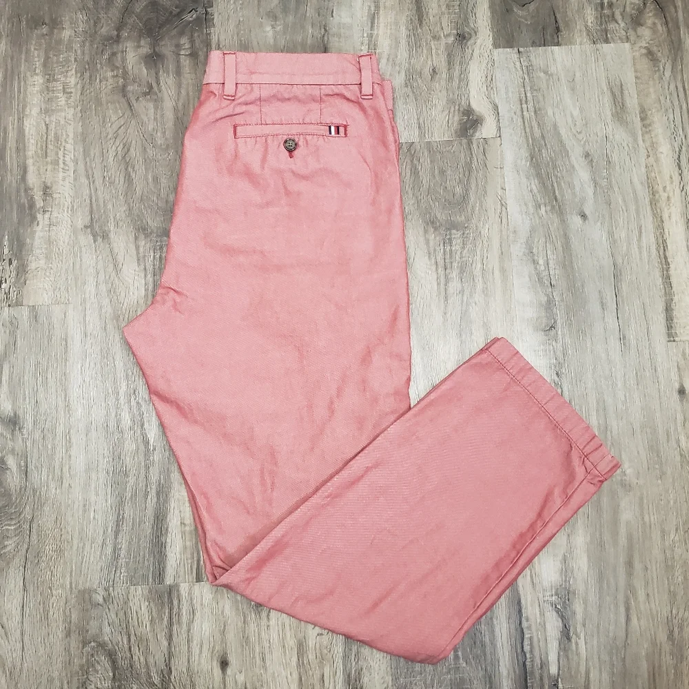 Tommy Hilfiger 38 (36) X 30 Red Casual Dress Pants Patriotic American Derby Work